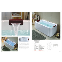 Thh Jacuzzi Massage Free Standing Bathtub White Glass 1600*800*620