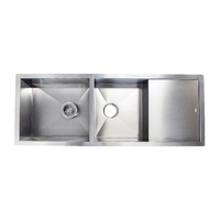 THH Double Bowl Gray Kitchen Sink With Drainer 1321*500*203
