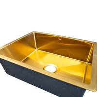 THH Single Bowl Gold Medium Kitchen Sink 610*457*200